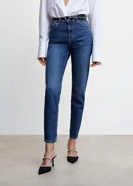 Pantalón Jean New Mom Tejano Oscuro Talla 52 Mujer Mango