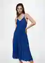 Vestido Fortuny Azul Talla S Mujer Mango