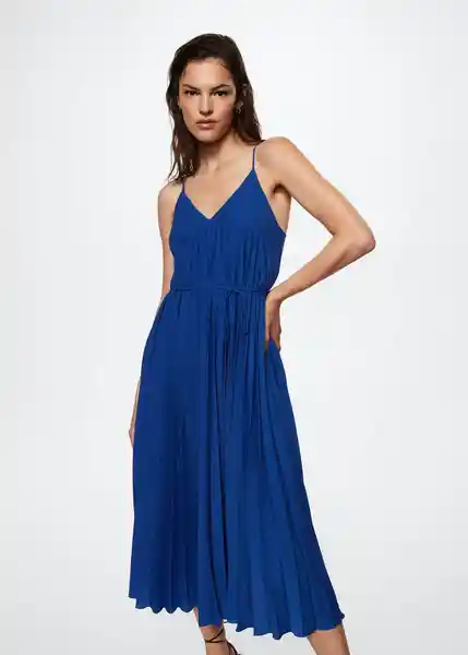 Vestido Fortuny Azul Talla S Mujer Mango