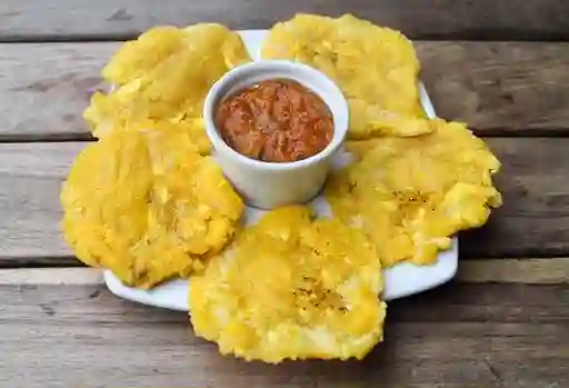 Patacón con Hogao Porción