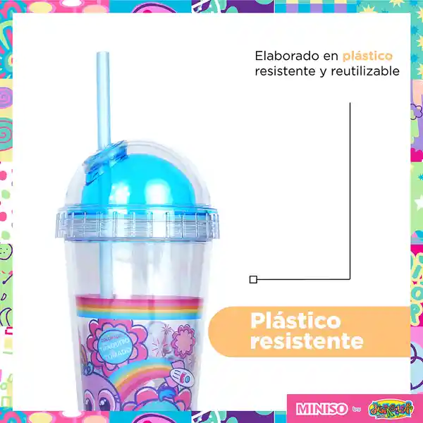 Vaso de Plástico Distroller Series Con Pitillo 420 mL Miniso