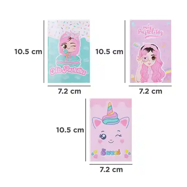 Set Cuadernos Pequeños Con Puntadas Serie Mis Pastelitos Miniso