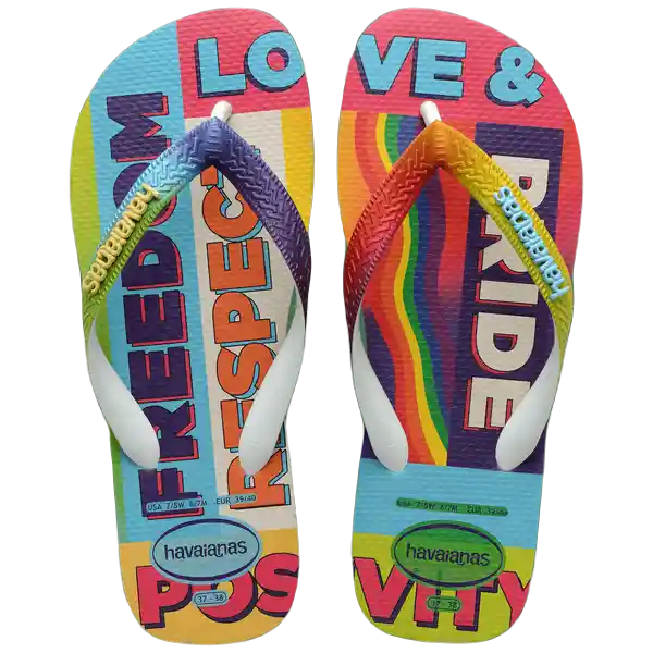 Sandalias Top Pride Rainbow Negro Talla 44 4146920 Havaianas