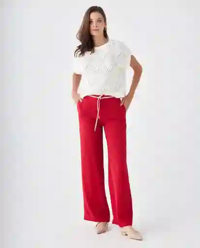 Pantalón Rojo Gobelino Oscuro Talla 14 439F016 Esprit