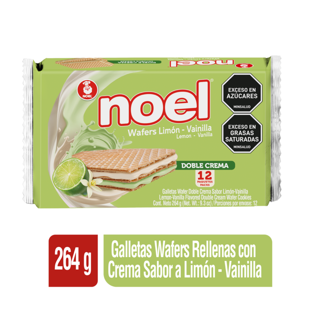 Galleta NOEL WAFER Combi Vainilla Limón Bolsa 12x2 264 gramos