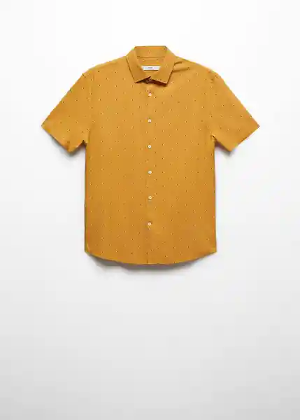 Camisa Dots1-H Beige Talla S Hombre Mango