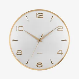 Present Time Reloj de Pared Mecanismo Silencioso Sienna Blanco
