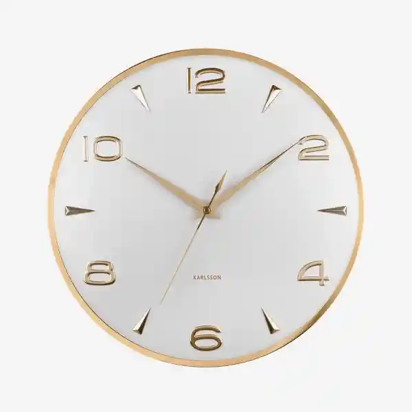 Present Time Reloj de Pared Mecanismo Silencioso Sienna Blanco