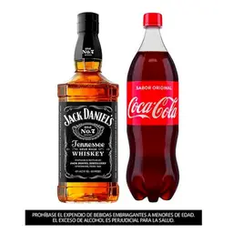 Combo Whisky Jack Daniels N.7 + Gaseosa Coca Cola Original