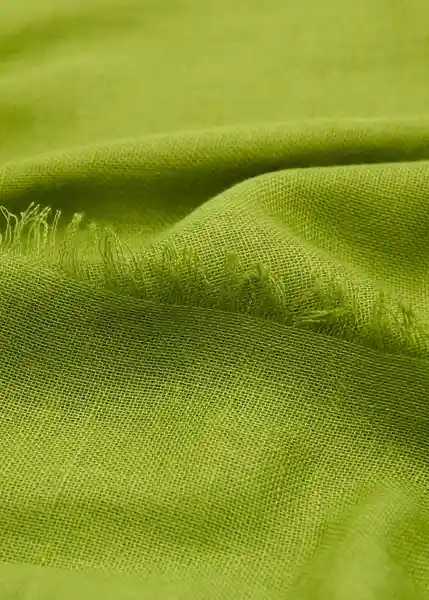 Fular Linen Verde Talla 99 Mujer Mango
