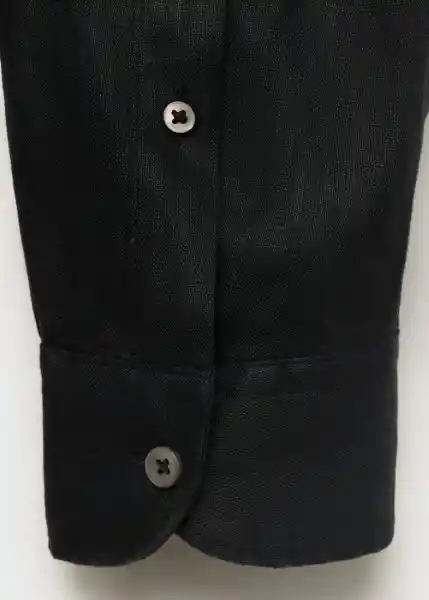 Camisa Parrot Negro Talla M Hombre Mango