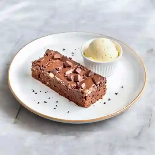 Brownie de Chocolate Belga con Helado