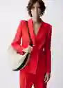 Blazer Americana Limona Rojo Talla M Mujer Mango