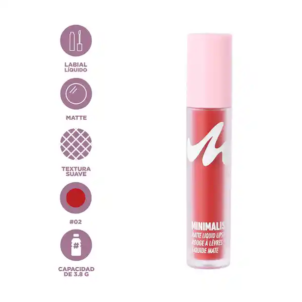 Lápiz Labial Líquido Mate Serie Minimalist 02 Miniso