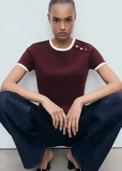 Camiseta Pirti Burdeos Talla L Mujer Mango
