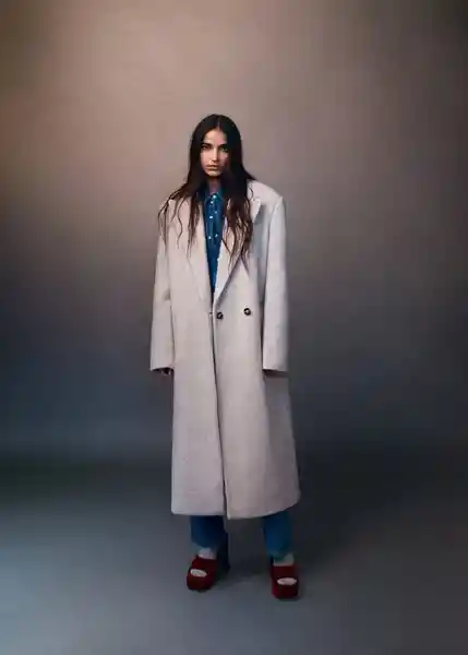 Abrigo Habana Piedra Talla L Mujer Mango