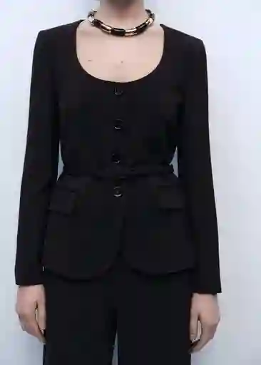 Blazer Americana Sake Chocolate Talla S Mujer Mango
