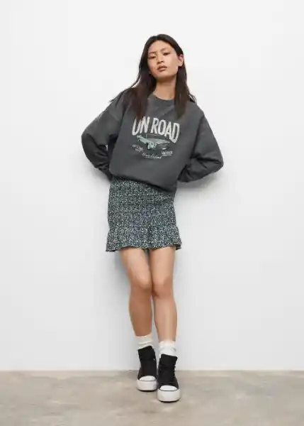 Buzo Sudadera Road Negro Talla 20 Teen Niñas Mango