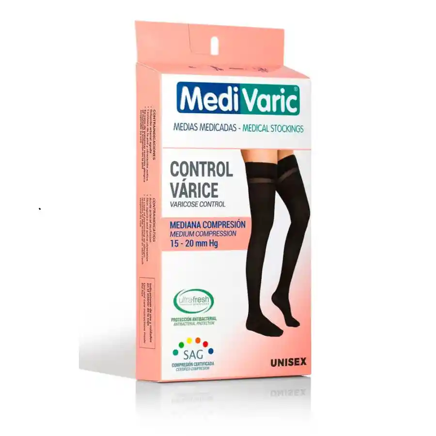 Locatel Media Muslo Unisex Opaca 15 20 Medivaric Talla S Negro