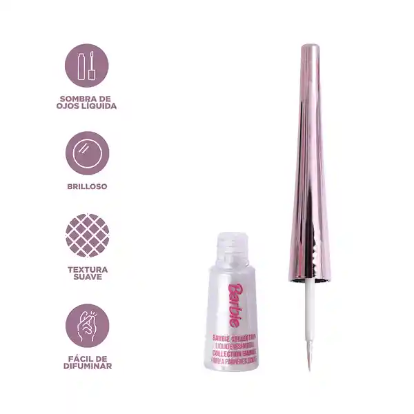 Delineador de Ojos Serie Barbie Blanco Con Brillos Miniso