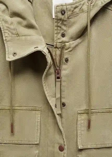 Abrigo Parka Cargo Khaki Talla M Mujer Mango