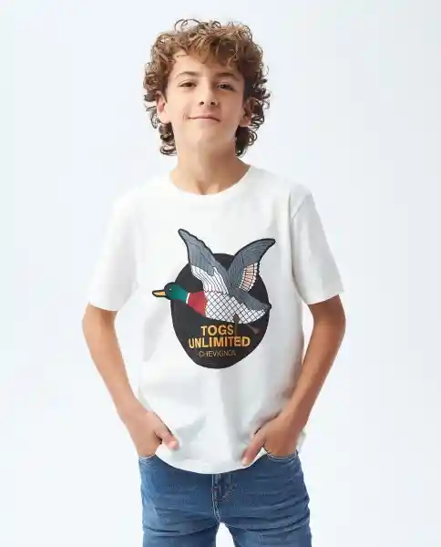 Basic T-shirt M/c Crudo Prístino Claro Talla 8 Niño Chevignon