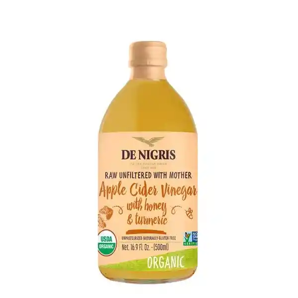 De Nigris Vinagre Sidra Manzana Miel Curcuma Orgánico