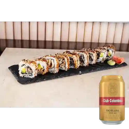 Combo Salmon Skin + Club col. Dorada Lta 330ml