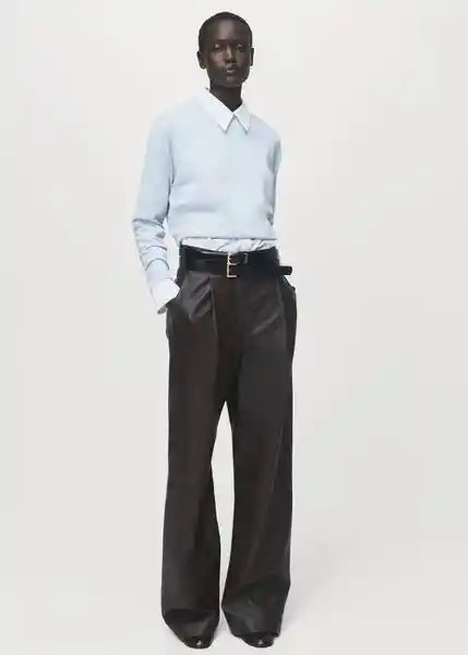 Saco Jersey Mili Celeste Talla S Mujer Mango