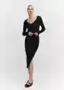 Vestido Goletabs Negro Talla XL Mujer Mango