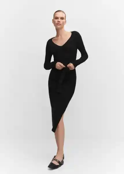 Vestido Goletabs Negro Talla XL Mujer Mango