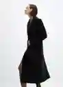 Abrigo Poderio Negro Talla L Mujer Mango