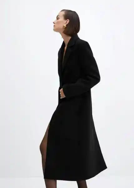 Abrigo Poderio Negro Talla L Mujer Mango