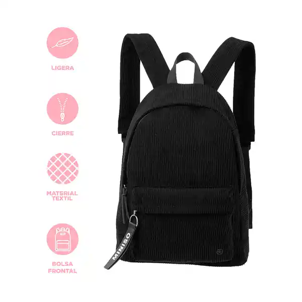 Maleta de Pana Negro Serie Miniso