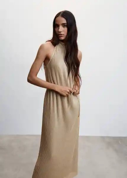 Vestido Marcos-A Oro Talla XL Mujer Mango