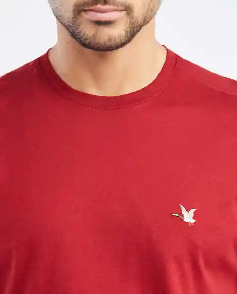 Camiseta Basica Cuello U Rojo Marsala Ultraoscuro Talla Xl Hombre Chevignon