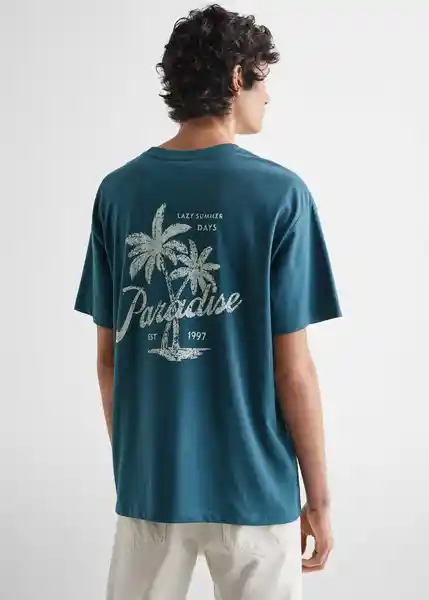 Camiseta Palm Petróleo Talla 19 Niños Mango