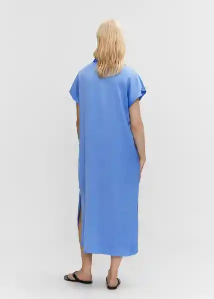 Vestido Cristal-A Azul Talla M Mujer Mango