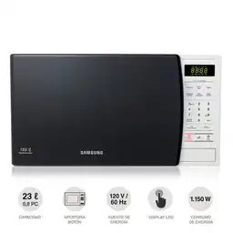 Samsung Microondas 23Lt Modo Eco Blanco AMW831K