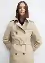 Gabardina Trench Polana Piedra Talla S Mujer Mango