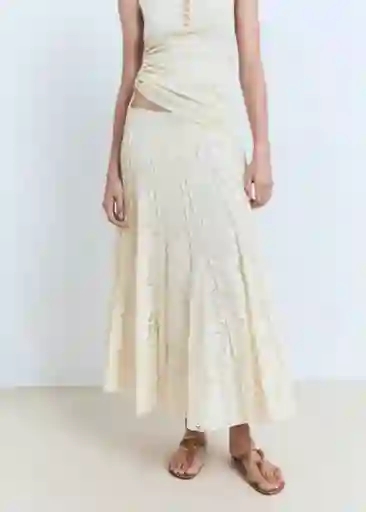 Falda Jazz Crudo Talla 36 Mujer Mango