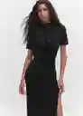 Vestido Greco Negro Talla L Mujer Mango