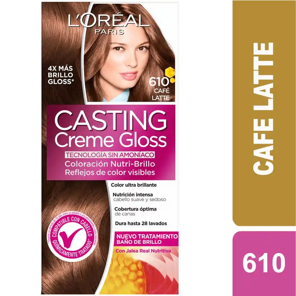 Loreal Paris-Casting Crème Gloss Creme Tinte Para Cabello Café Late 610