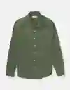 Camisa Clásico Manga Larga Hombre Verde MEDIUM American Eagle