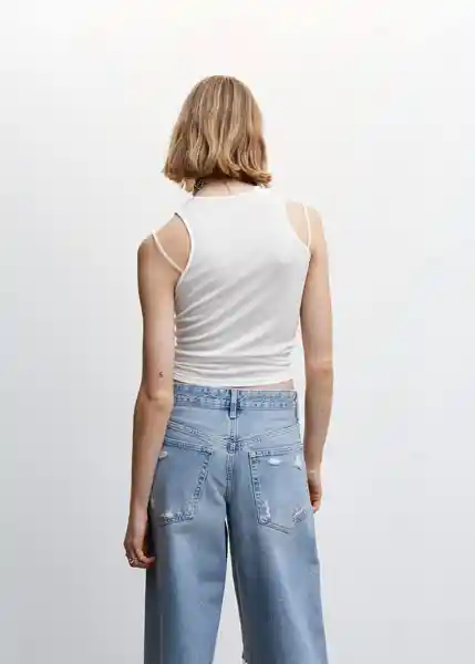 Top Barbra Blanco Talla M Mujer Mango