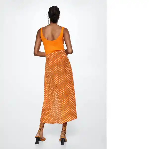 Falda Galla Marron Talla L Mujer Mango