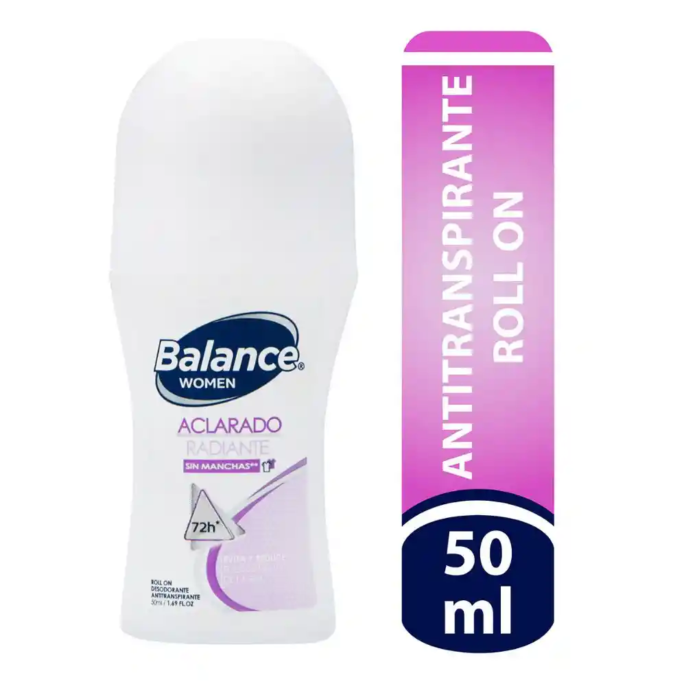 Balance Desodorante Aclarado Radiante Mujer Roll On 