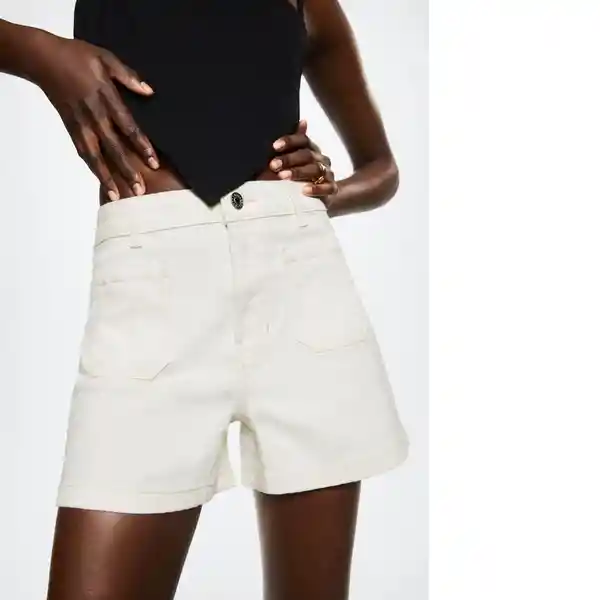 Shorts Clea Crudo Talla 32 Mujer Mango