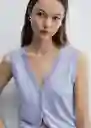 Chaleco Luka Celeste Talla S Mujer Mango