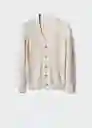 Saco Cardigan Cottonc Hielo Talla M Hombre Mango